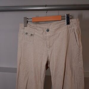 Mexx Women's Tan Striped Flare Pants